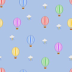 Fotobehang Luchtballon Luchtballonnen patroon met stormachtige wolken  © Chris the Composer