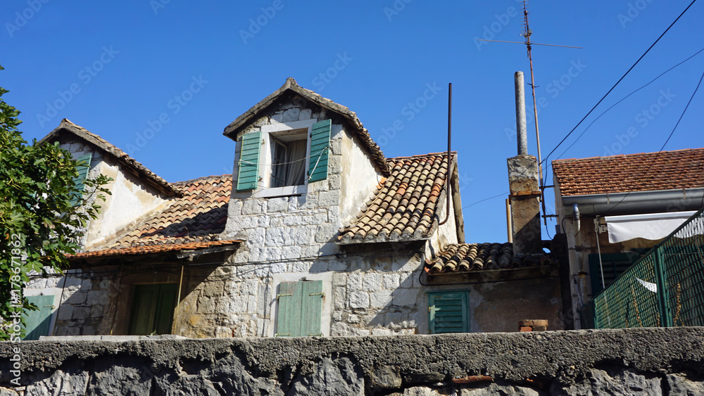 old residential buildings in croatian town split