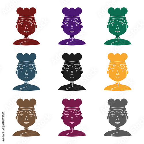 Chef icon in black style isolated on white background. People of different profession symbol stock vector illustration.