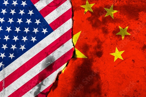 Big crack. Flags: United States, China. Version II.
