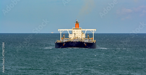 Oil supertanker in Singapore Strait