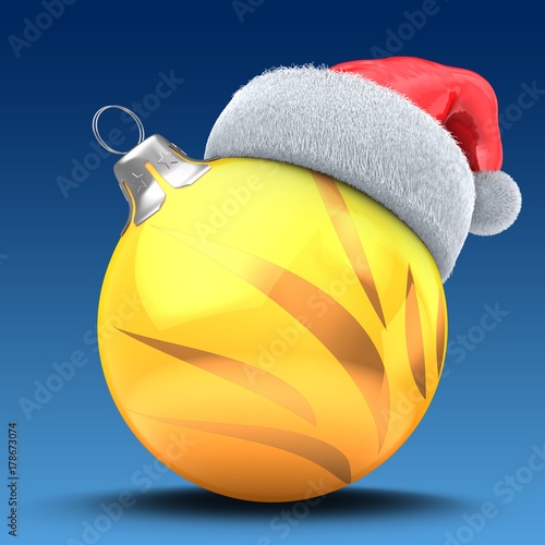 3d orange Christmass ball