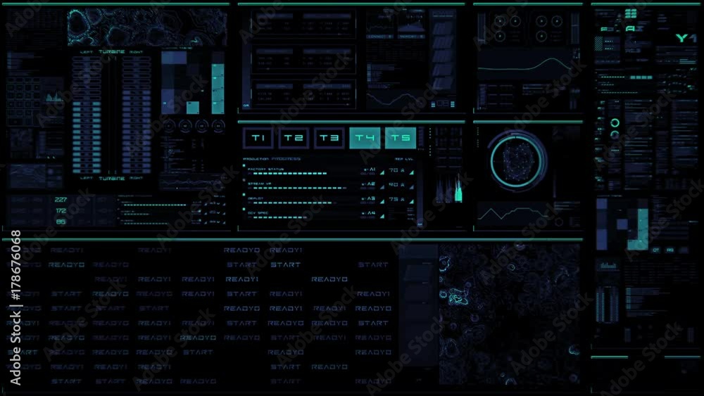 Glowing blue futuristic interface/Digital screen/Detailed abstract ...