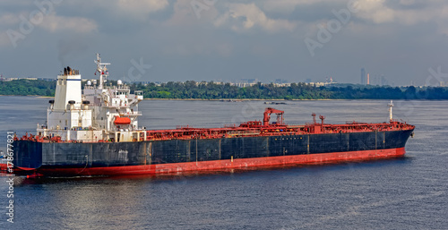 Oil products tanker in Johor strait photo