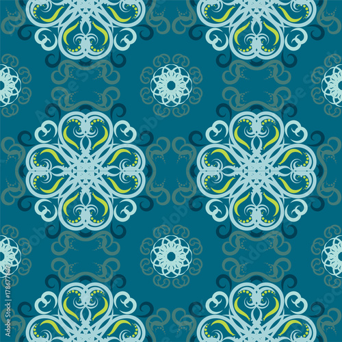 Seamless abstract floral pattern mandala pattern