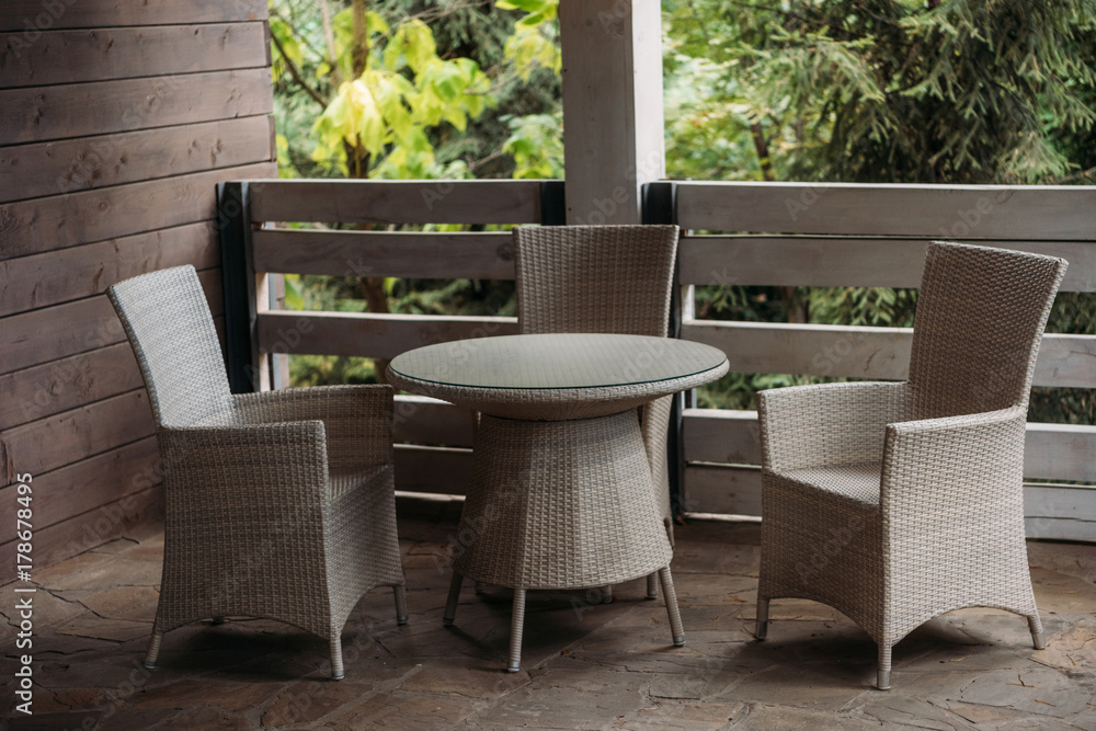 Fototapeta premium Chairs on terrace in country house