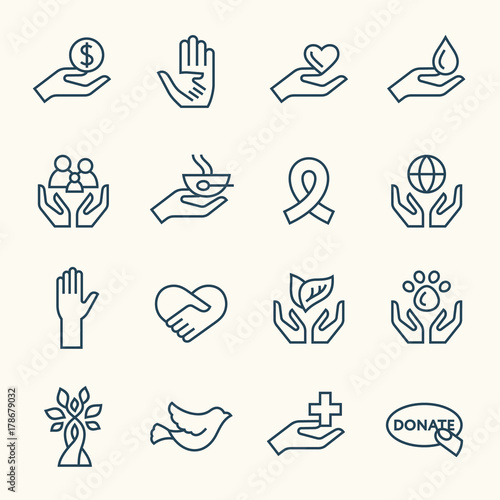 Charity line icons