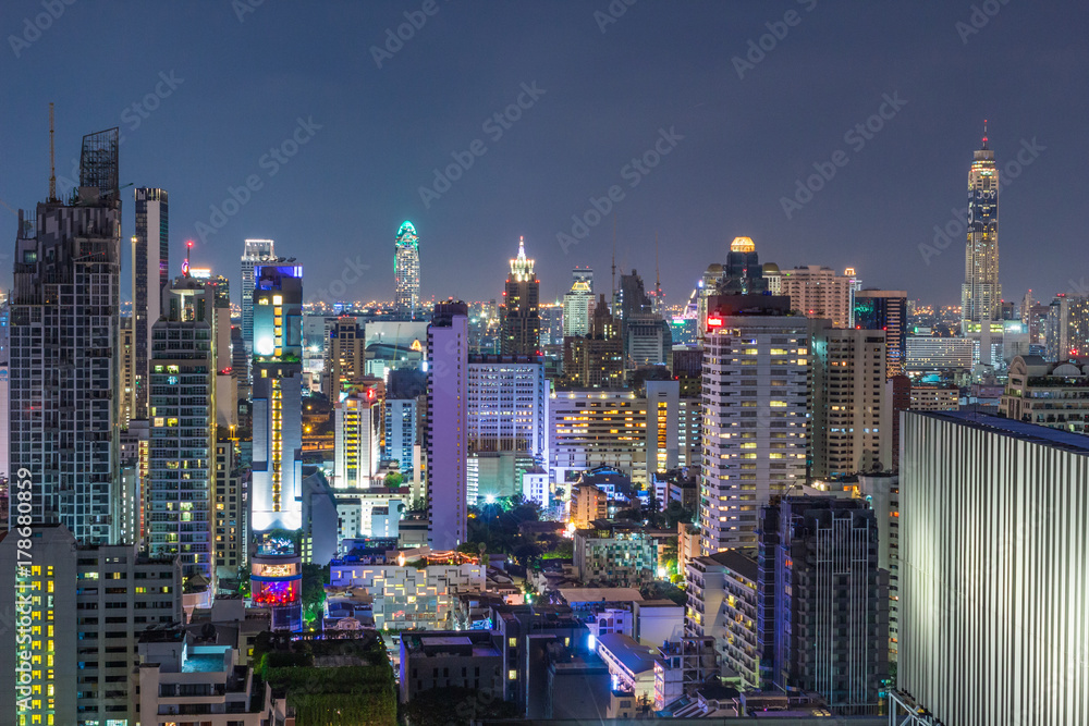 夜景・美しい夜・バンコク・タイ・都心部