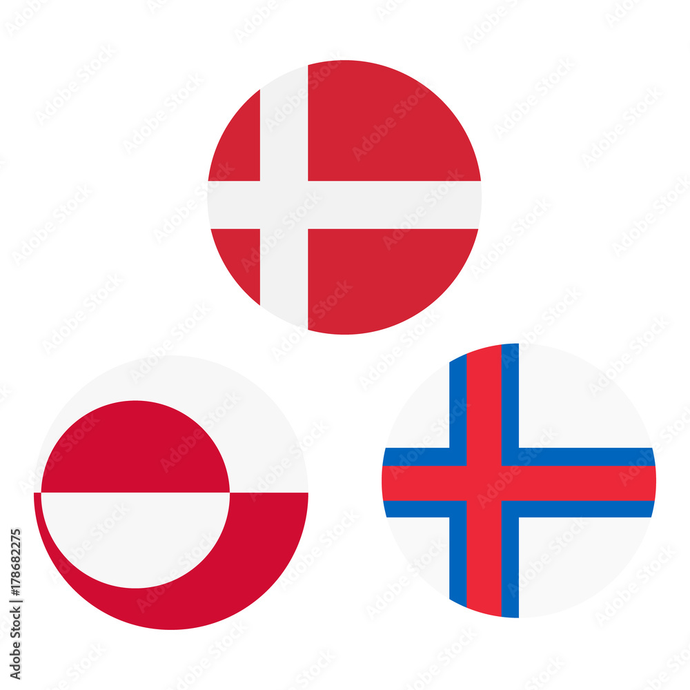 Obraz premium Greenland, Faroe Island and Denmark