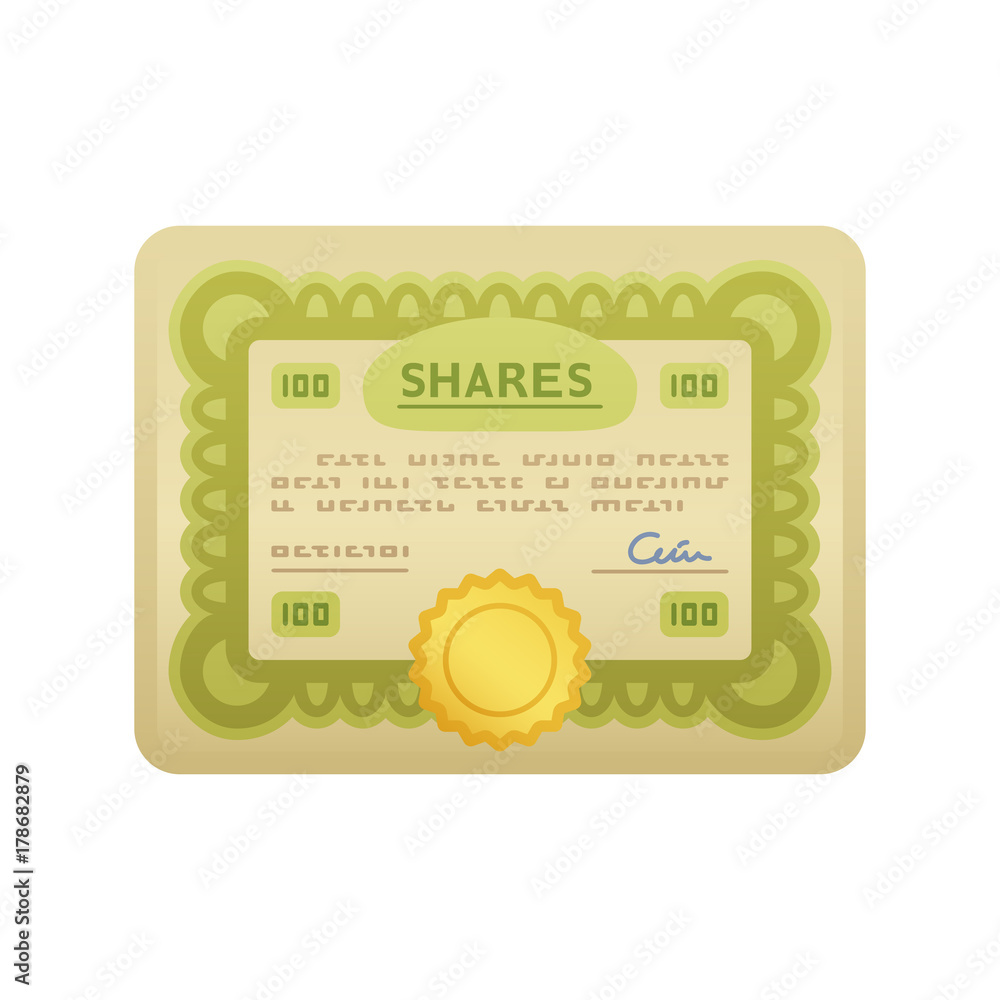 Stock Certificate Icon