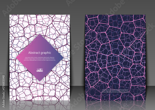 Flyer template with abstract background. Structure molecule and communication. Scientific concept for your design. Medical, technology, science background. Eps10 Vector illustration
