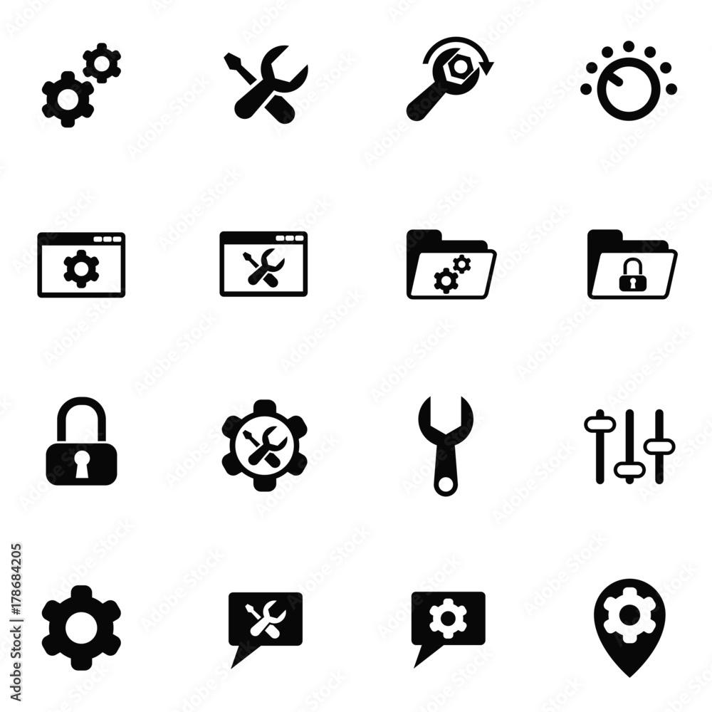 Obraz premium settings icon set