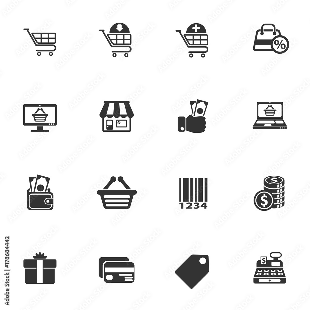shopping icon set shopping icon set