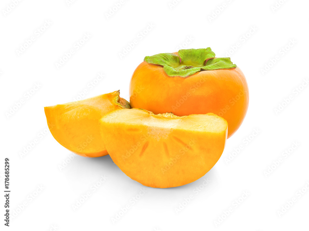 persimmons isolated on white background persimmons isolated on white background