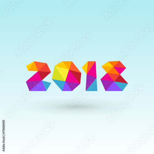 Happy new year 2018 greeting card design