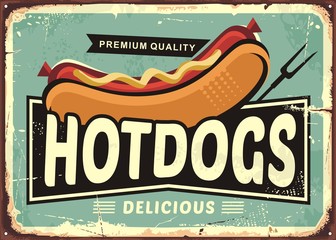 Glasbilder Sammlungen Hot dogs vintage tin sign idea  © lukeruk