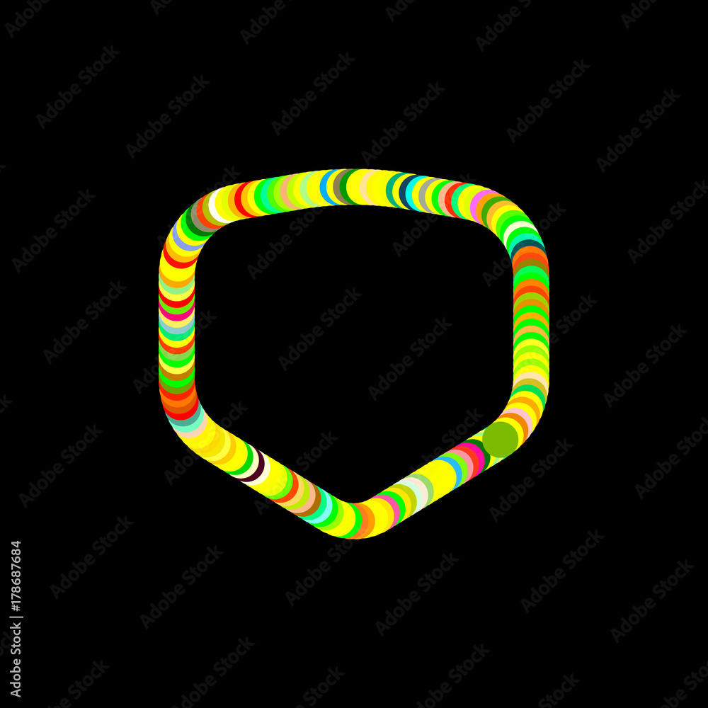 Abstract frame of circles. Isolated on black background. Abstract frame of circles. Isolated on black background.