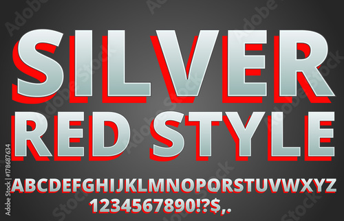 Red silver Font