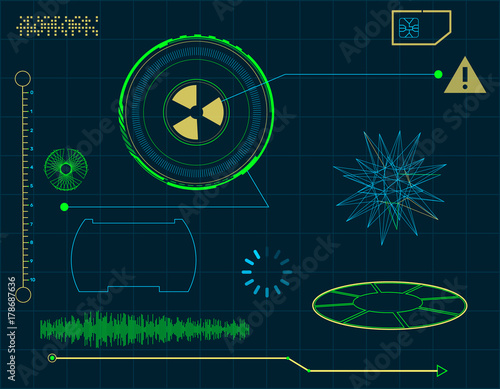 Futuristic HUD interface el...