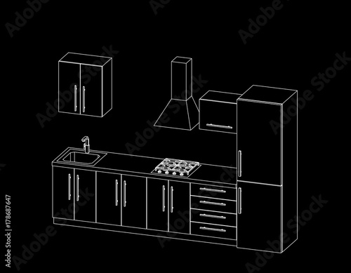 Kitchen room furniture on b...