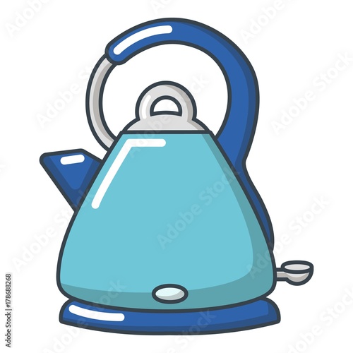 Electric kettle icon, cartoon style