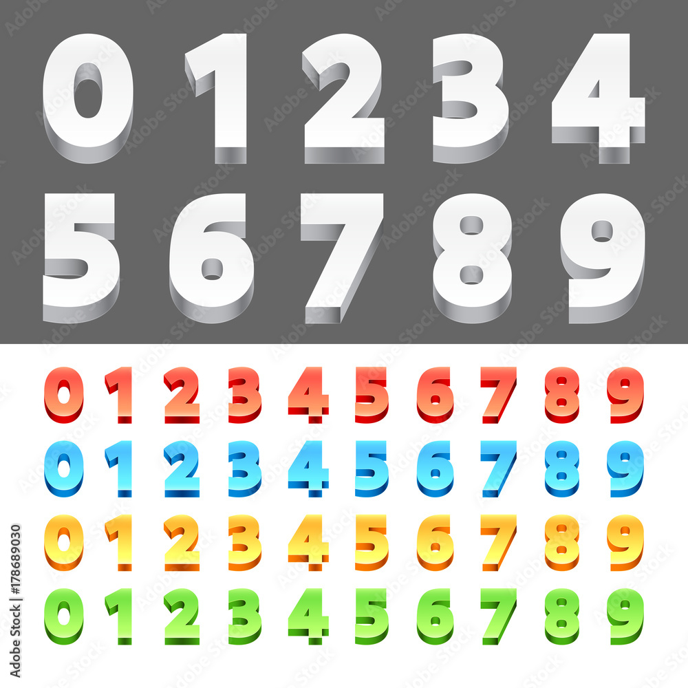 Color 3D Numbers