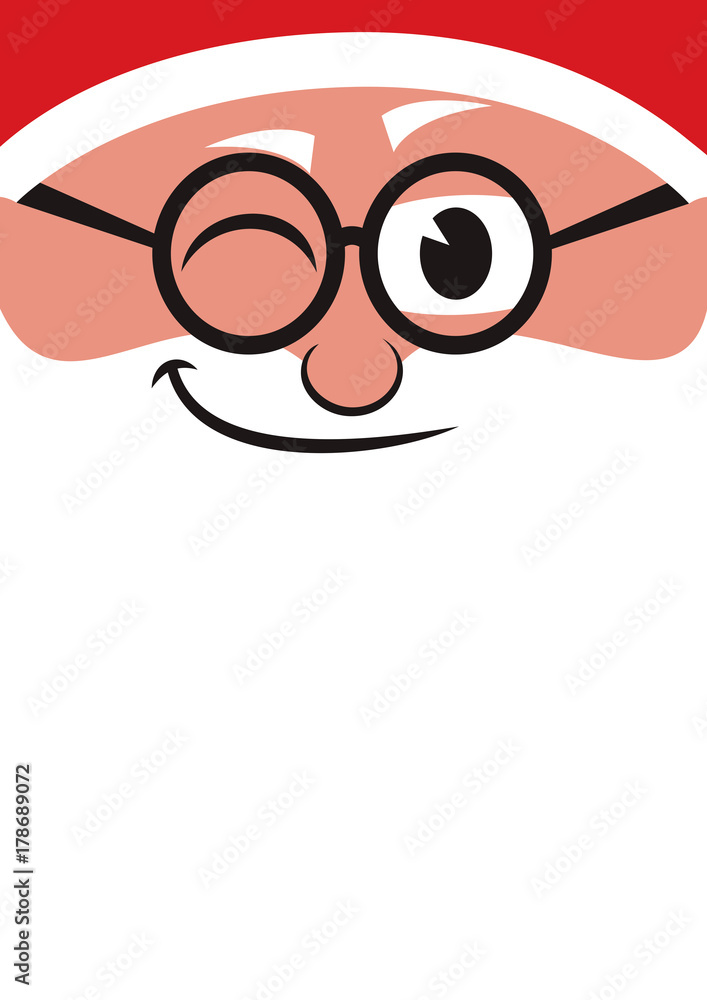 Santa Face / Cute Christmas background with the face of Santa Claus