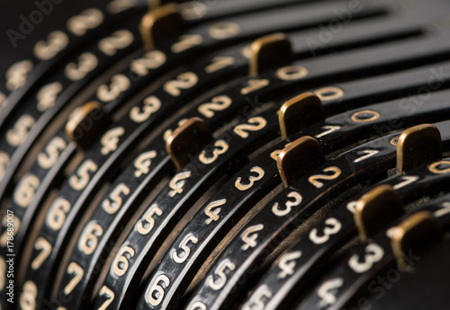 Details of a mechanical calculator from the 19th century