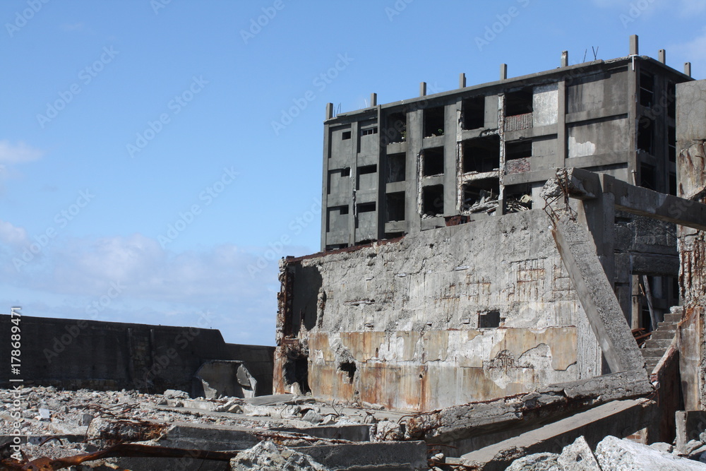 長崎県長崎市 軍艦島 端島 世界遺産 廃墟　Nagasaki city Hashima Island Gunkanjima Battleship Island World heritage ruins