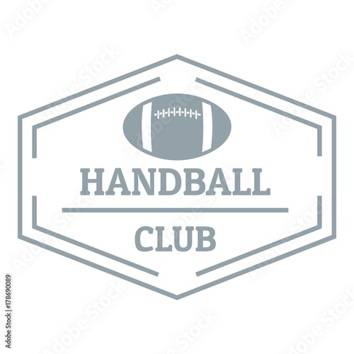 Handball logo, simple gray style
