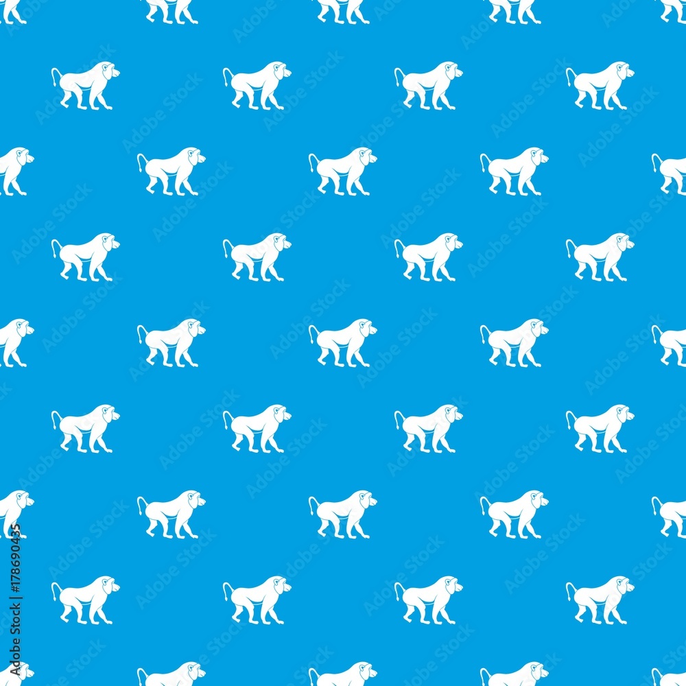 Fototapeta premium Japanese macaque pattern seamless blue