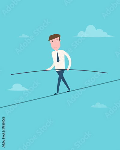 Businessman Tightrope Walker