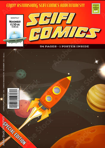 Comic Scifi Book Cover Template