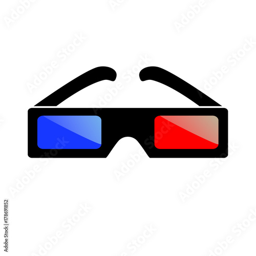 3D glasses vector illustration.