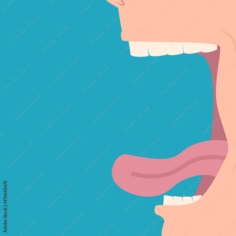 Open mouth profile Stock Vector | Adobe Stock