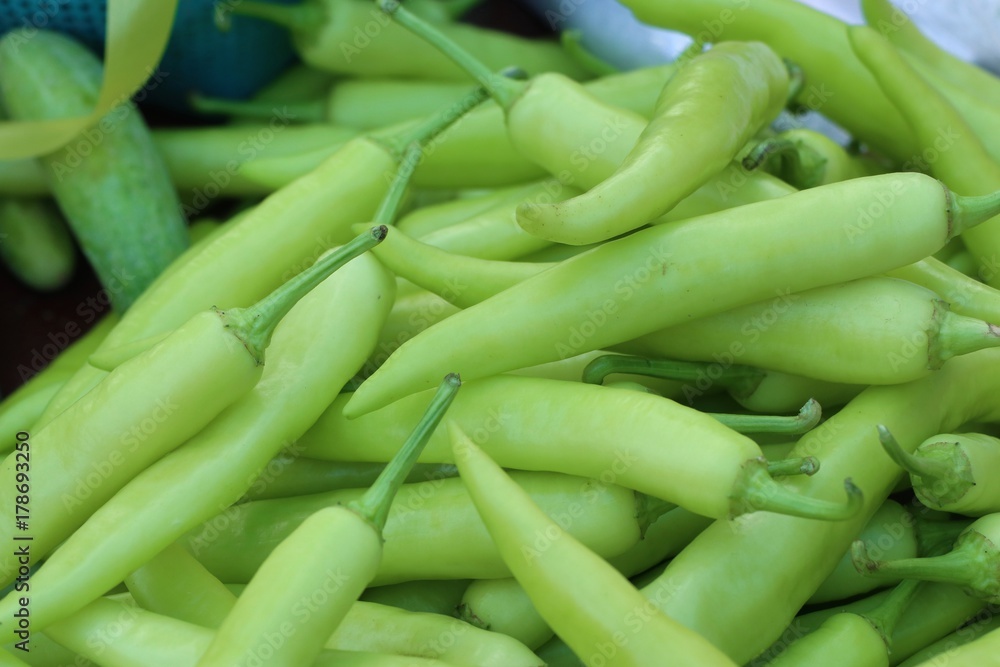 fresh green bell peppers