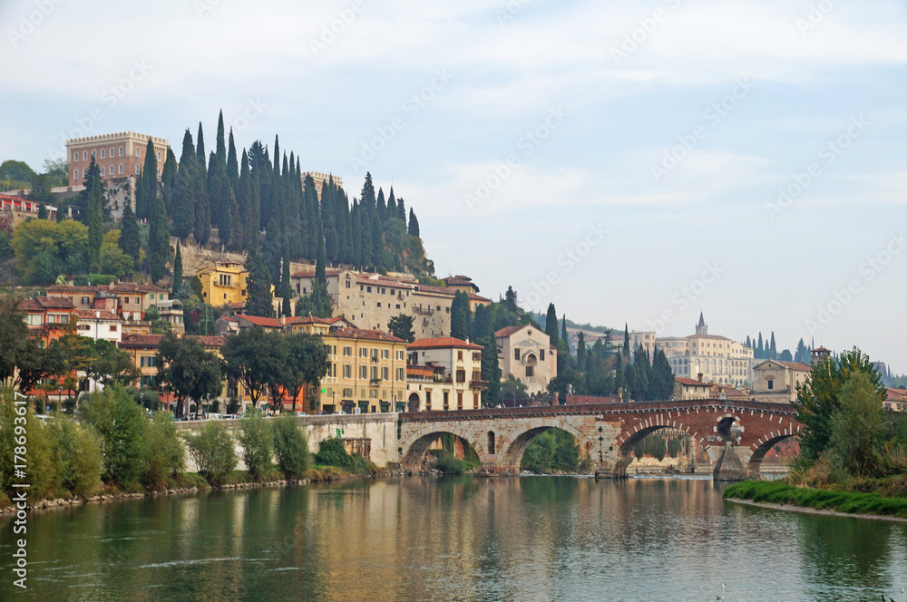 Verona, Beautiful view of the city. Medieval Italy.