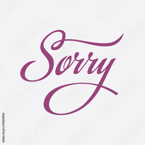Sorry calligraphy text card. © maglyvi