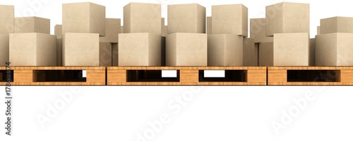 cardboard boxes.3d Render Illustration.