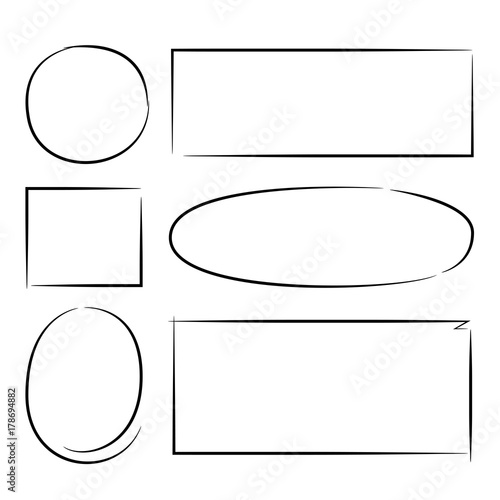 hand drawn rectangle and circle frames
