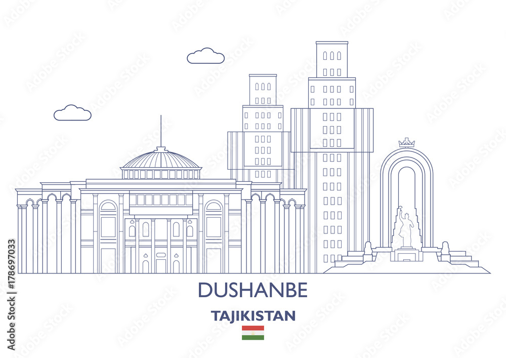 Dushanbe City Skyline, Tajikistan