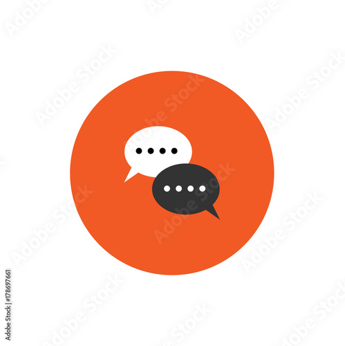 Live chat round icon vector