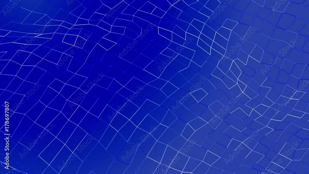 white lines of a net on the blue background low poly animation white lines of a net on the blue background low poly animation