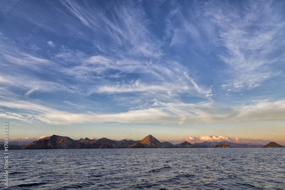 Early morning clouds over Rinca Island in the Komodo National Park.