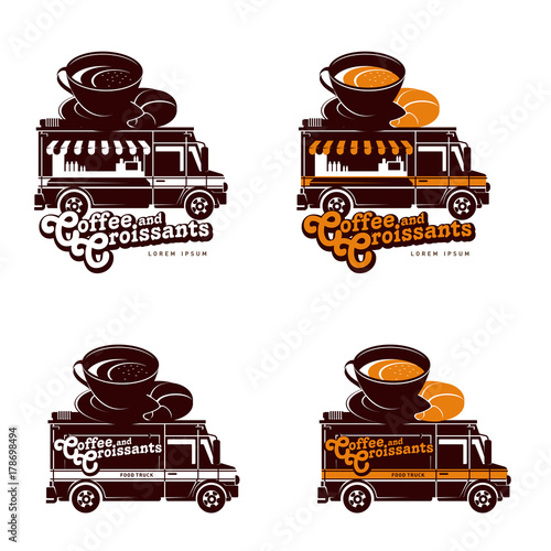 food truck vector logo template