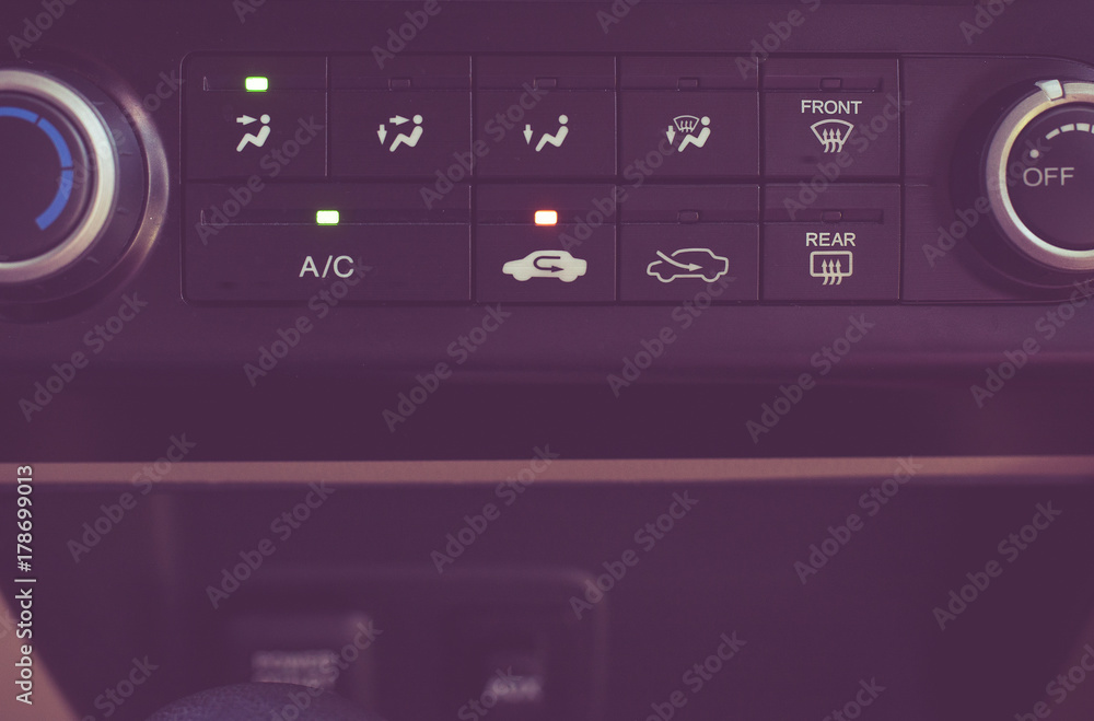 Control panel car air conditioner dashboard console and technology in modern car Control panel car air conditioner dashboard console and technology in modern car