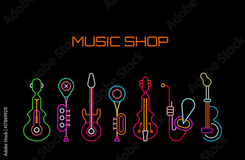 Music Shop neon sign