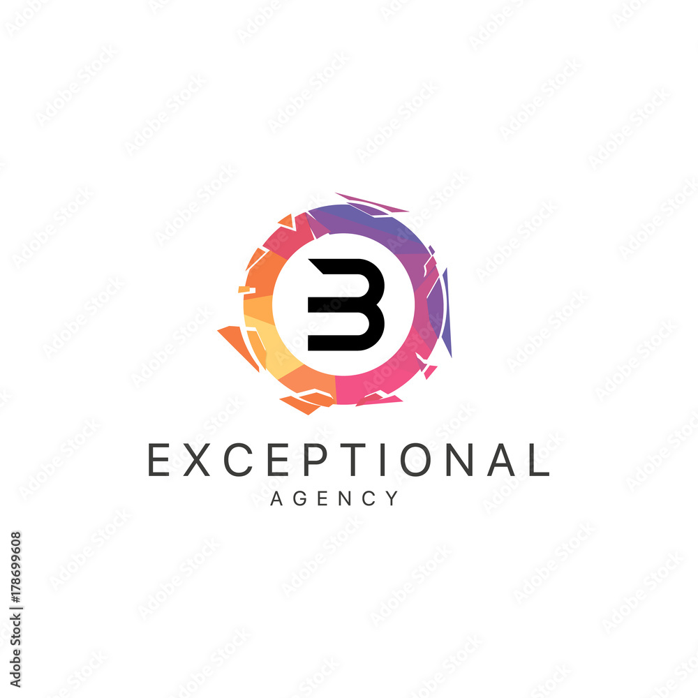 Obraz premium B letter logo. Polygonal letter logotype