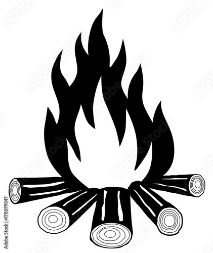 Bonfire on a white background vector eps 10