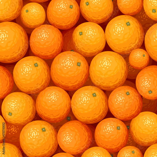 Vector seamless background with orange fruit.